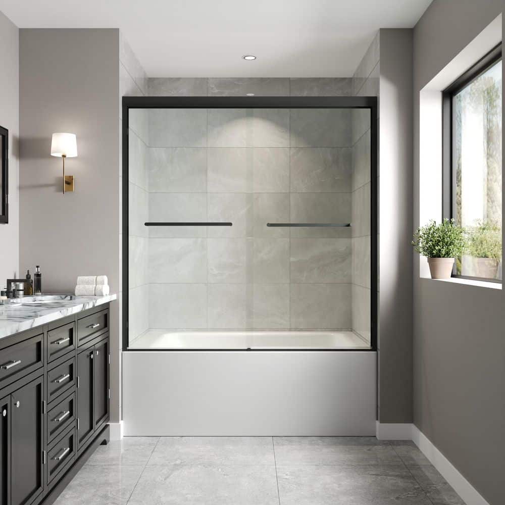 DEERVALLEY 57-60 in. W x 60 in. H Double Sliding Framed Shower
