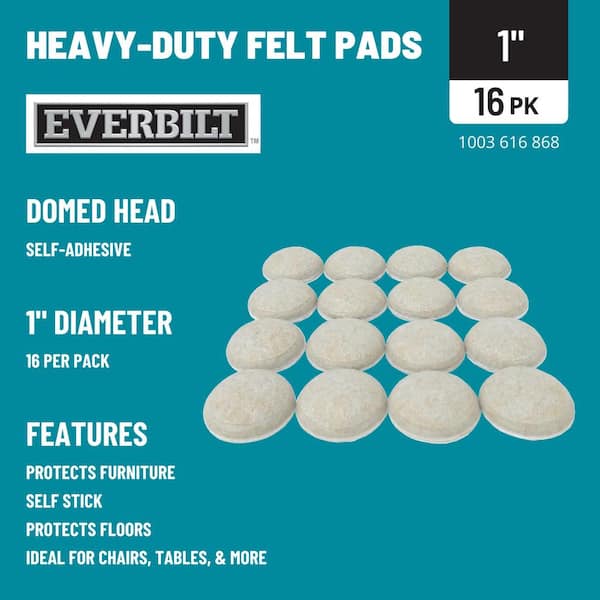 Everbilt 3/8 in White Round Medium Duty Self-Adhesive Felt Pads