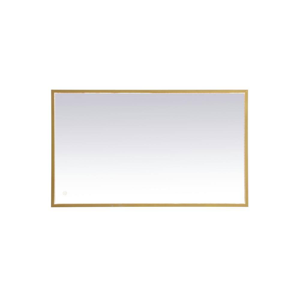 Timeless Home 24 in. W x 40 in. H Aluminum Brass LED Mirror