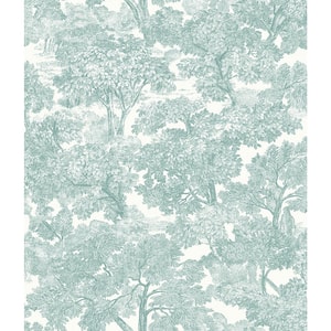 Spinney Teal Toile Paper Strippable Roll (Covers 56.4 sq. ft.)