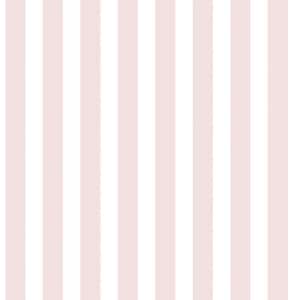 Tiny Tots 2 Pink/White Matte Traditional Regency Stripe Design Non-Pasted Non-Woven Paper Wallpaper Roll