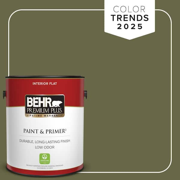 BEHR PREMIUM PLUS 1 gal. #PPU9-24 Amazon Jungle Flat Low Odor Interior Paint & Primer