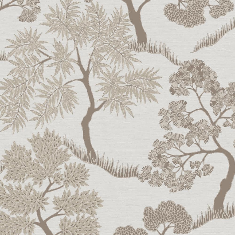 Sublime Trees Natural and Gold Wallpaper