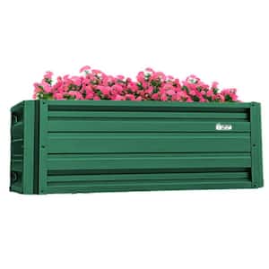 24 inch by 48 inch Rectangle Forest Green Metal Planter Box