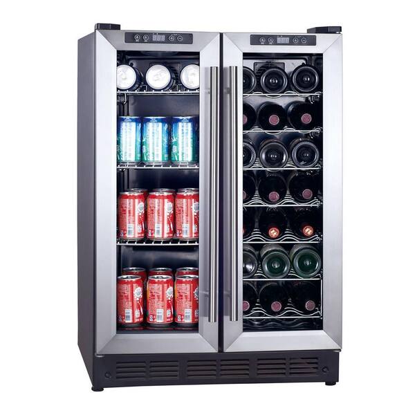 Magic Chef Dual Zone 23.4 in. 42-Bottle 114 Can Beverage and Wine Cooler