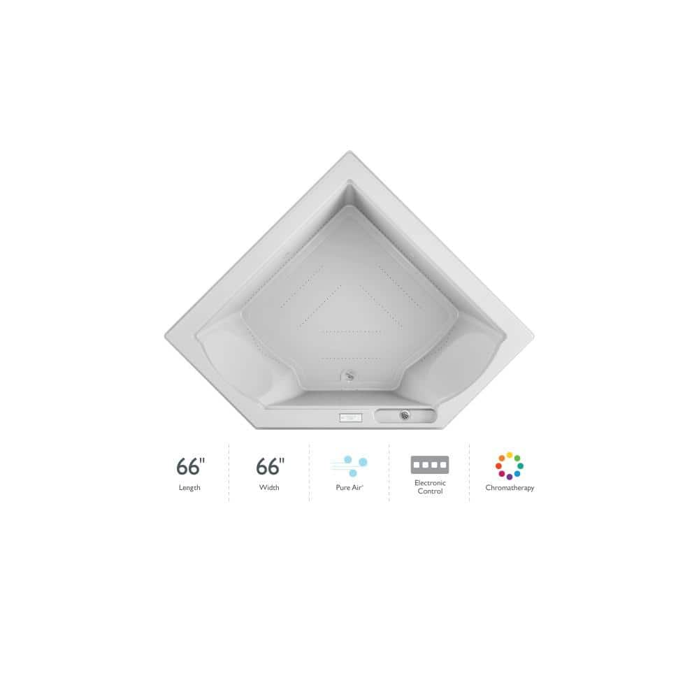 Fuzion 66" White Acrylic Drop-In Whirlpool Bathtub