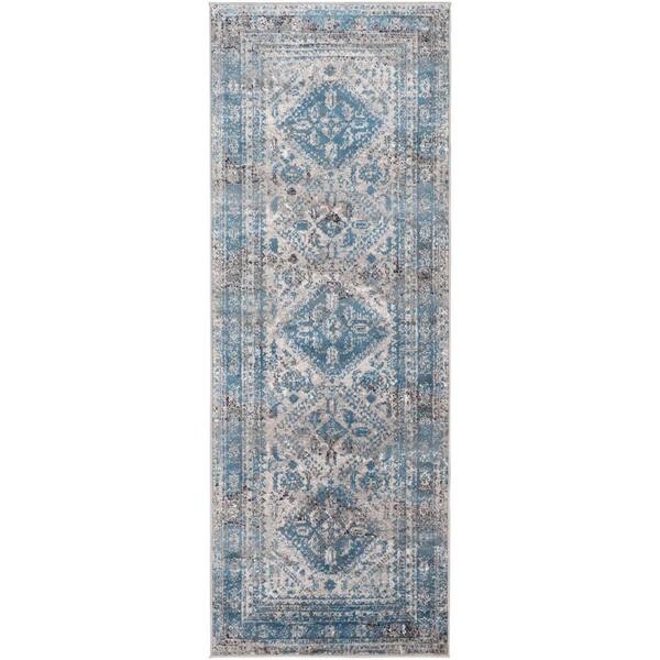 Artistic Weavers Havana Grey/Teal Traditional 3 ft. x 14 ft. Runner ...