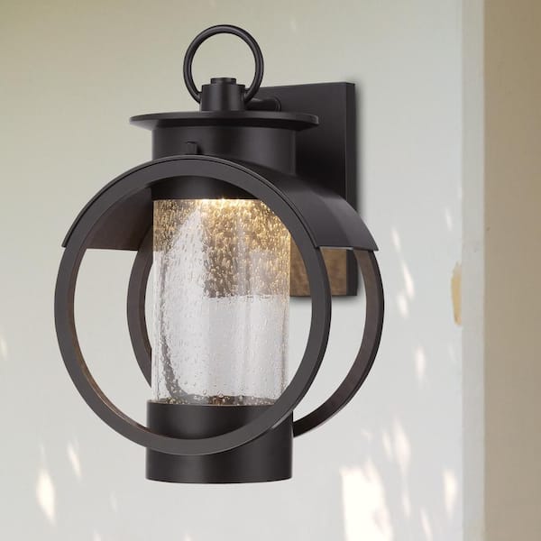 Designers Fountain Arbor Burnished Bronze Outdoor Line Voltage Hardwired Porch Light Wall Sconce with Integrated LED