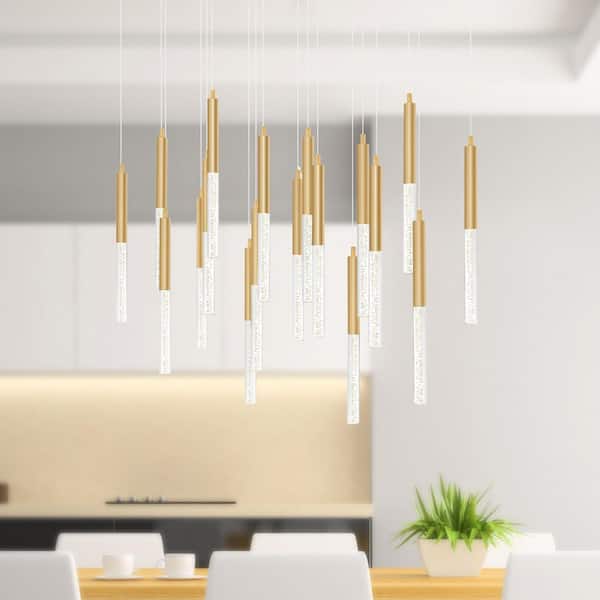 Dragonswatch 18-Light Integrated LED Satin Gold Chandelier