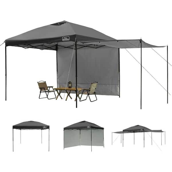 10 ft. x 10 ft. Black Outdoor Easy Pop Up Canopy Tent with 2 Removable Sun Walls Waterproof and UV-Resistant