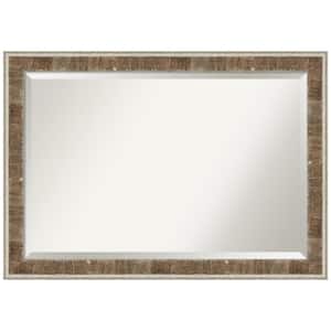 Medium Rectangle Distressed Brown Beveled Glass Casual Mirror (28.75 in. H x 40.75 in. W)