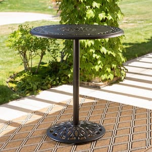 Hannah 41.25 in. Shiny Copper Round Aluminum Outdoor Bistro Table