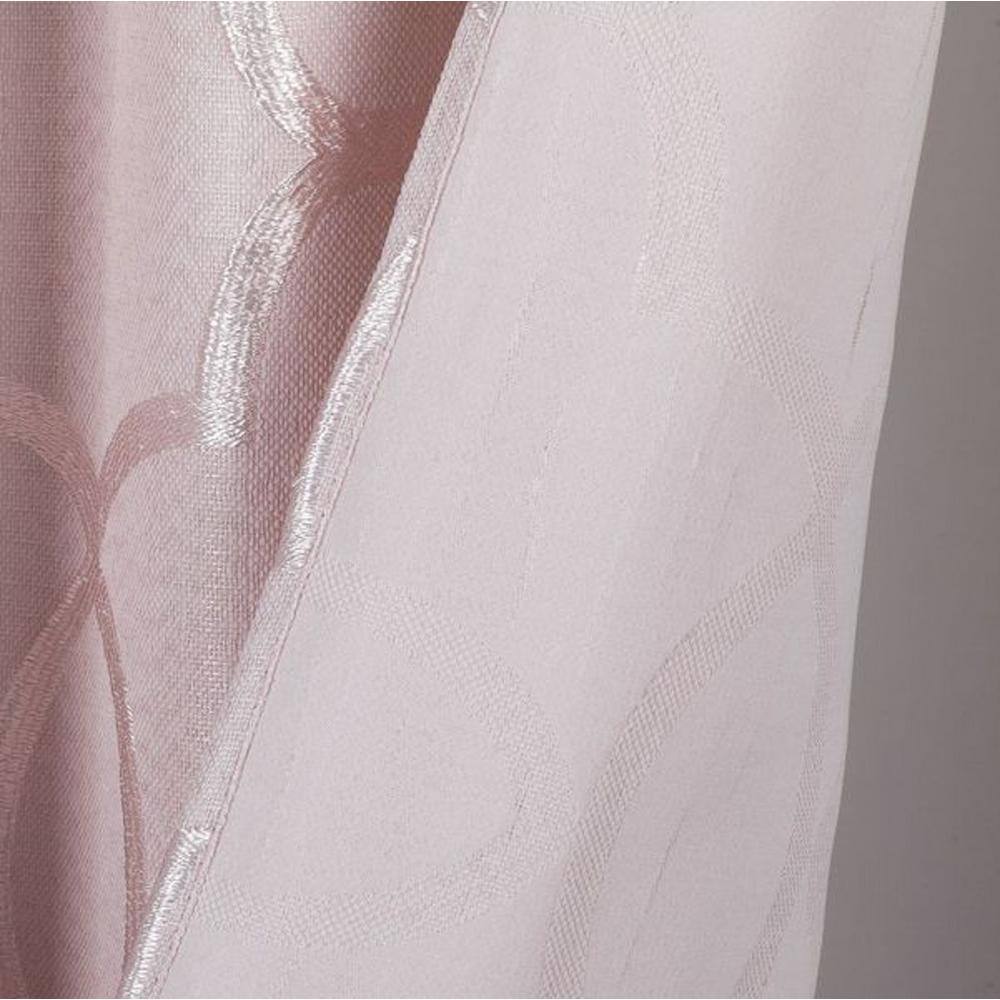 Carly Blush Pink Embroidered Polyester Shower Curtain 70" x 72"