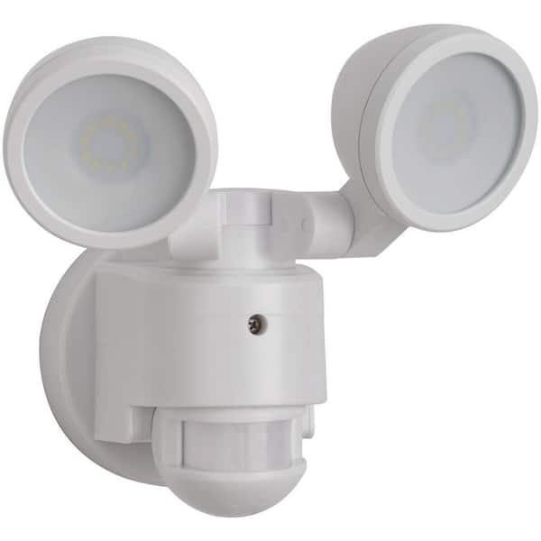 Defiant Outdoor Flood Light 180 Degree 2-Head Motion Sensing Timer 110W White 