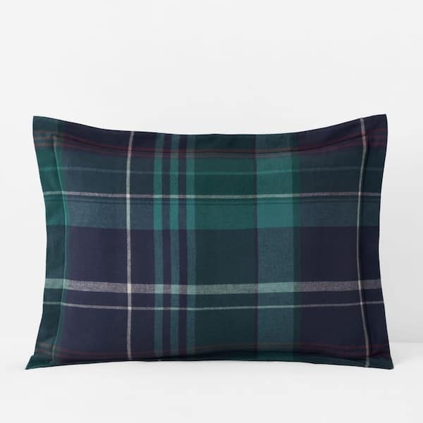Company Cotton Derek Plaid Velvet Green Flannel Sham