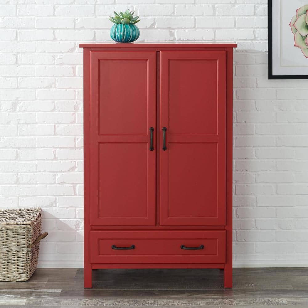Chili Red Wood Kitchen Pantry (30 in. W x 47 in. H) price history on PriceWatchPro
