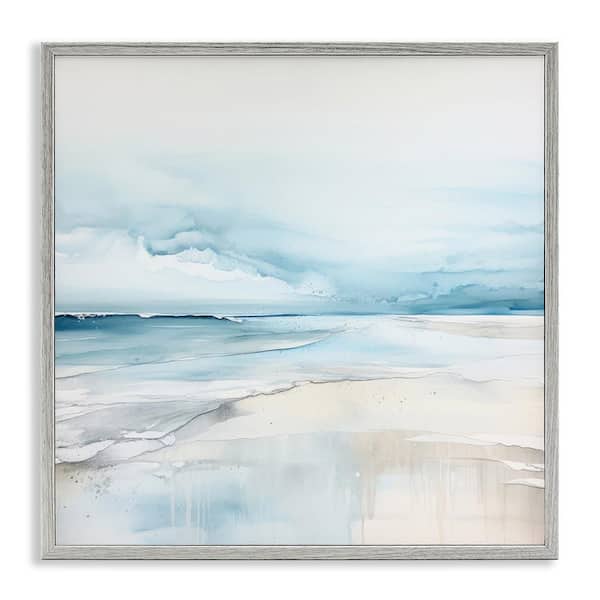 Stupell Industries Abstract Modern Shoreline by Irena Orlov Gray Framed Abstract Giclee Art Print 12 in. x 12 in.