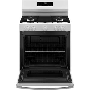 30 in. 5-Burners Free-Standing Gas Range in White with Crisp Mode