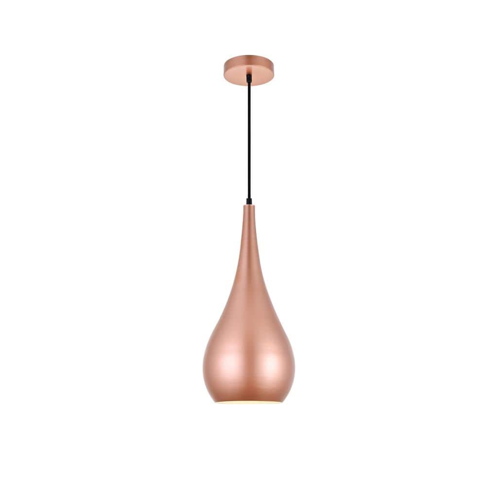 Timeless Home 7.5 in. 1-Light Honey Gold Pendant Light, Bulbs Not Included