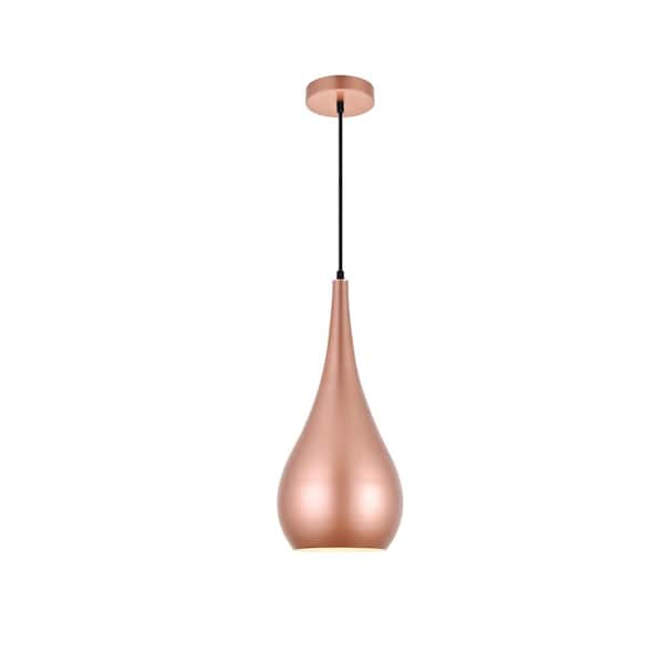 Unbranded Timeless Home 7.5 in. 1-Light Honey Gold Pendant Light, Bulbs Not Included