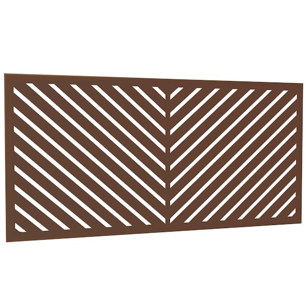 Dovelina 47 in. Stainless Steel Privacy Screen Decorative Garden Fence in Brown
