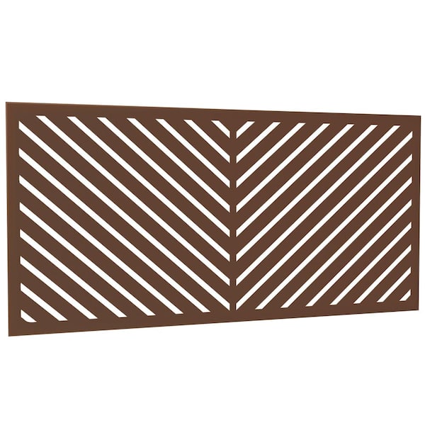 NEUTYPE 47 in. Stainless Steel Privacy Screen Decorative Garden Fence in Brown
