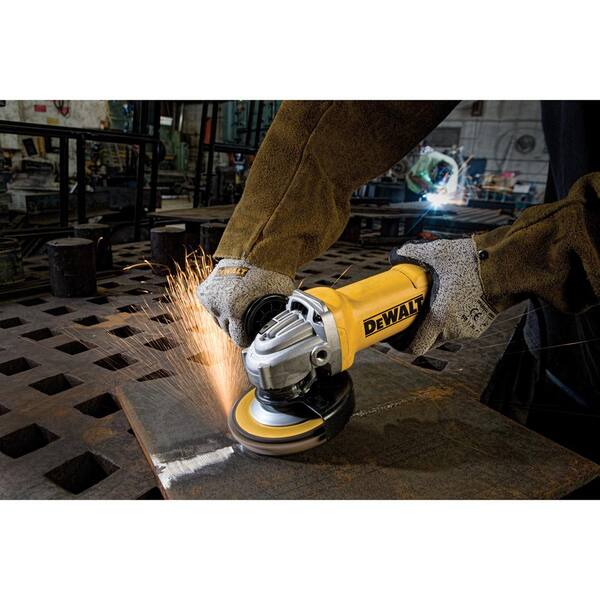 DEWALT - 8 Amp 1 in. Corded SDS-plus L-Shape Concrete/Masonry Rotary Hammer with SHOCKS, Case and Bonus 4-1/2 in. Angle Grinder