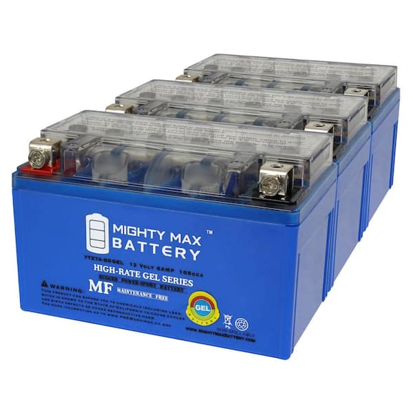 MIGHTY MAX BATTERY YTX7A-BSGEL 12V 6AH Replacement Battery compatible with BikeMaster BTX7A-BS - 2 Pack