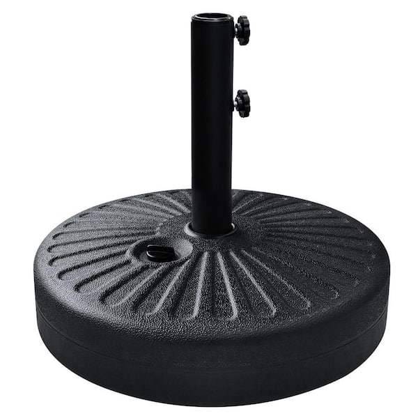 Water and Sand Filled Umbrella Stand, Patio Umbrella Base in Black
