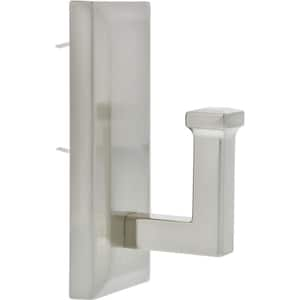 7-3/8 in. Satin Nickel Decorative Rectangular Wall Hook (1-Pack)