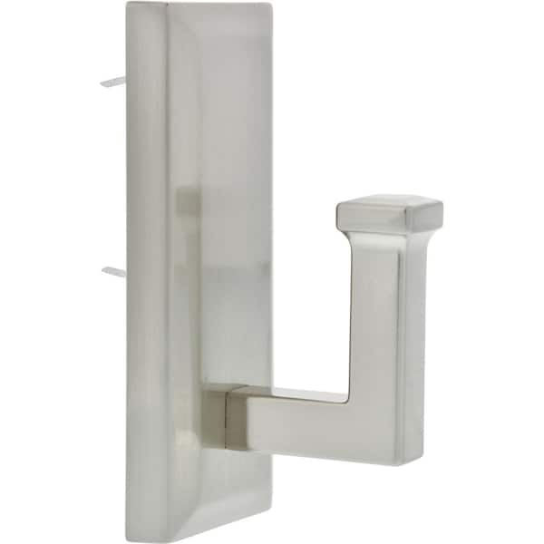 High & Mighty 7-3/8 in. Satin Nickel Decorative Rectangular Wall Hook (1-Pack)