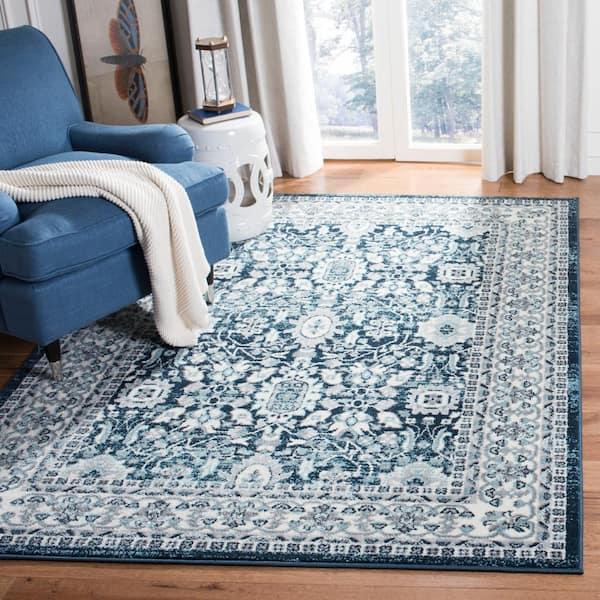 Madison 3 ft. x 5 ft. Cream/Navy Geometric Area Rug