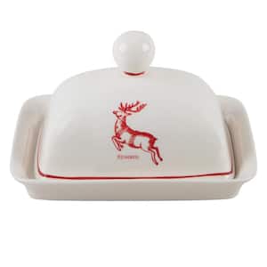 6.75 in. L Reindeer Butter Dish