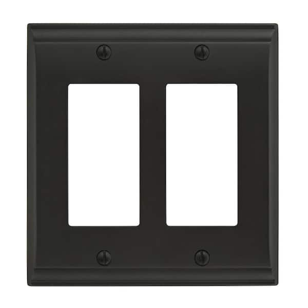 Amerock Black 2-Gang Decorator/Rocker Wall Plate (1-Pack) BP36505BBR ...