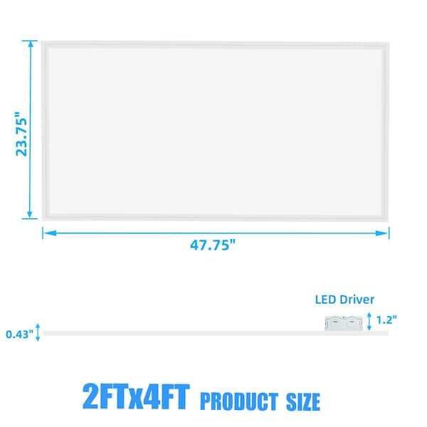 2 ft. x 2 ft. 10000 Lumens Integrated LED Panel Light, 3500K 2x4Panel4PK -  The Home Depot