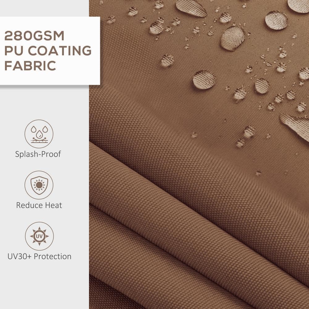 Coffee Brown 12' x 10' Retractable Awning with Manual Crank Handle