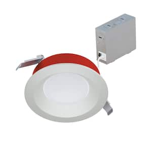 6 in. Fire Rated Canless Integrated LED, Recessed Light Trim, Sel 5CCT 1100 Lumens White