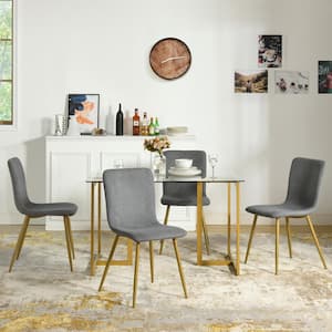 Homy Casa Scargill Yellow Textured Fabric Upholstered Dining Chairs ...