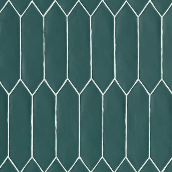 Bedrosians Reine Picket 3 in. x 12 in. Matte Dark Teal Ceramic Wall Tile (6.9 sq. ft./Case)