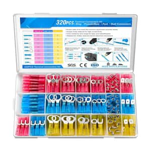 320-Pieces Heat Shrink Wire Connectors Kit, Electrical Waterproof Crimp Butt Terminals, Insulated Spade Connectors