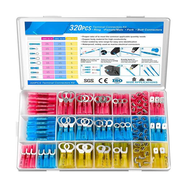 thumbnail image 2 of 270-Piece Heat Shrink Wire Connectors Kit - Marine Grade Electrical Butt Terminals 2 of 6