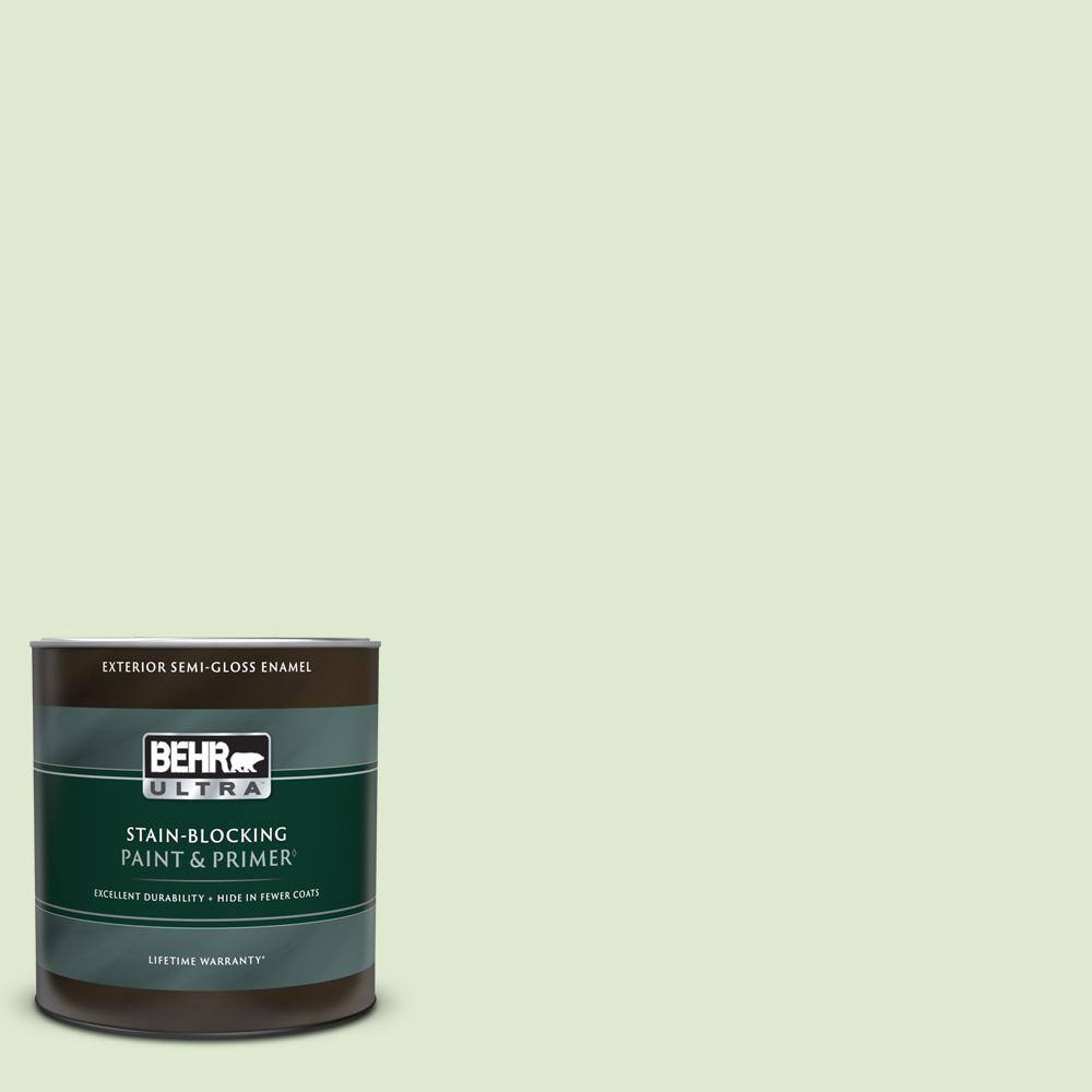 BEHR ULTRA 1 qt. M3702 Cabbage Leaf SemiGloss Enamel Exterior Paint & Primer 585004 The