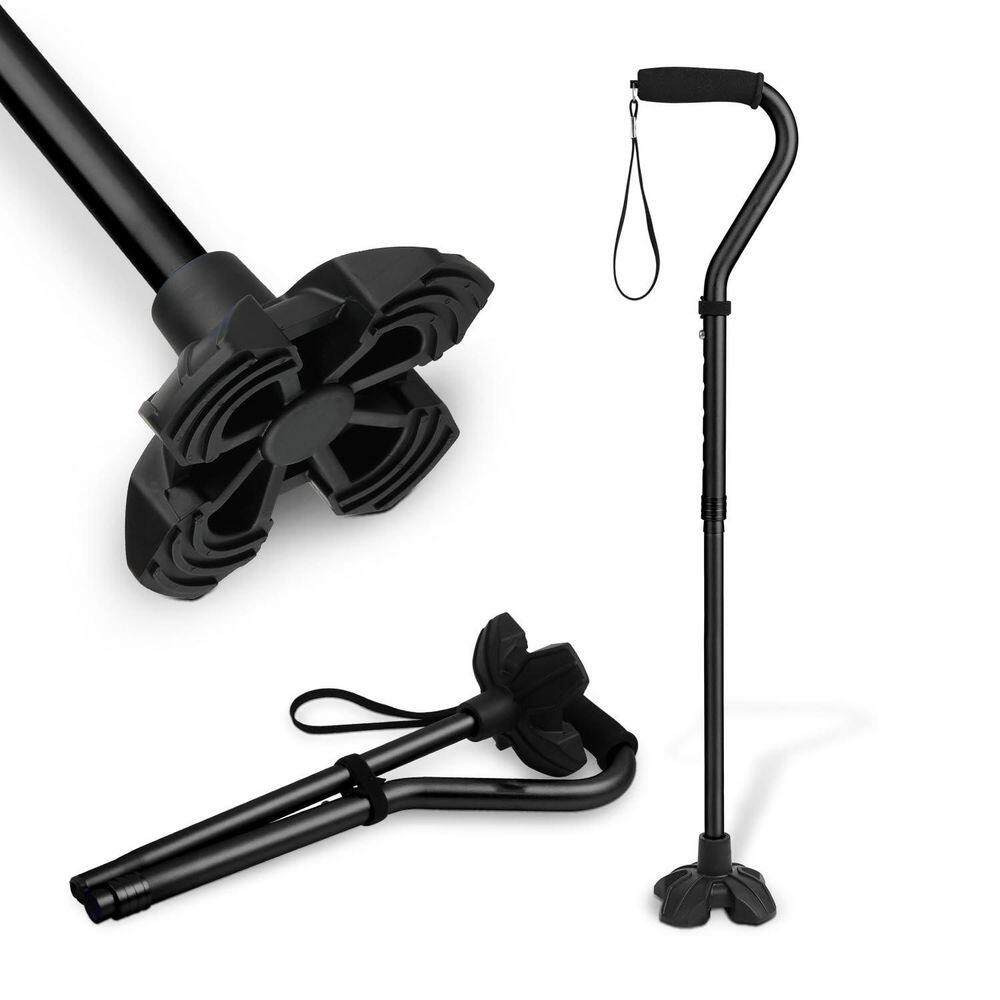 Walking Cane for Women and Men, Self Standing Walkers for Seniors with Wrist Strap, Large Quad Base price history on PriceWatchPro