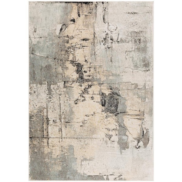 Nourison Washable Decor Blue 8 ft. x 10 ft. Abstract Contemporary Area Rug