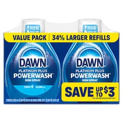 Dawn 21.5 oz. Platinum Powerwash Spray Fresh Scent Hand Dish Soap Refill (2-Pack)