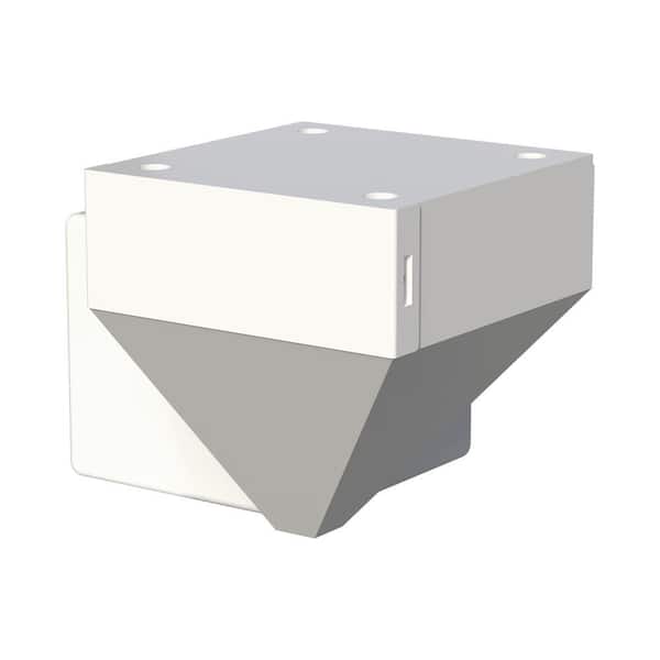 5 in. H x 9.5 in. W White Steel Deck Railing Corner Fascia Mount Bracket for 42 in. High System