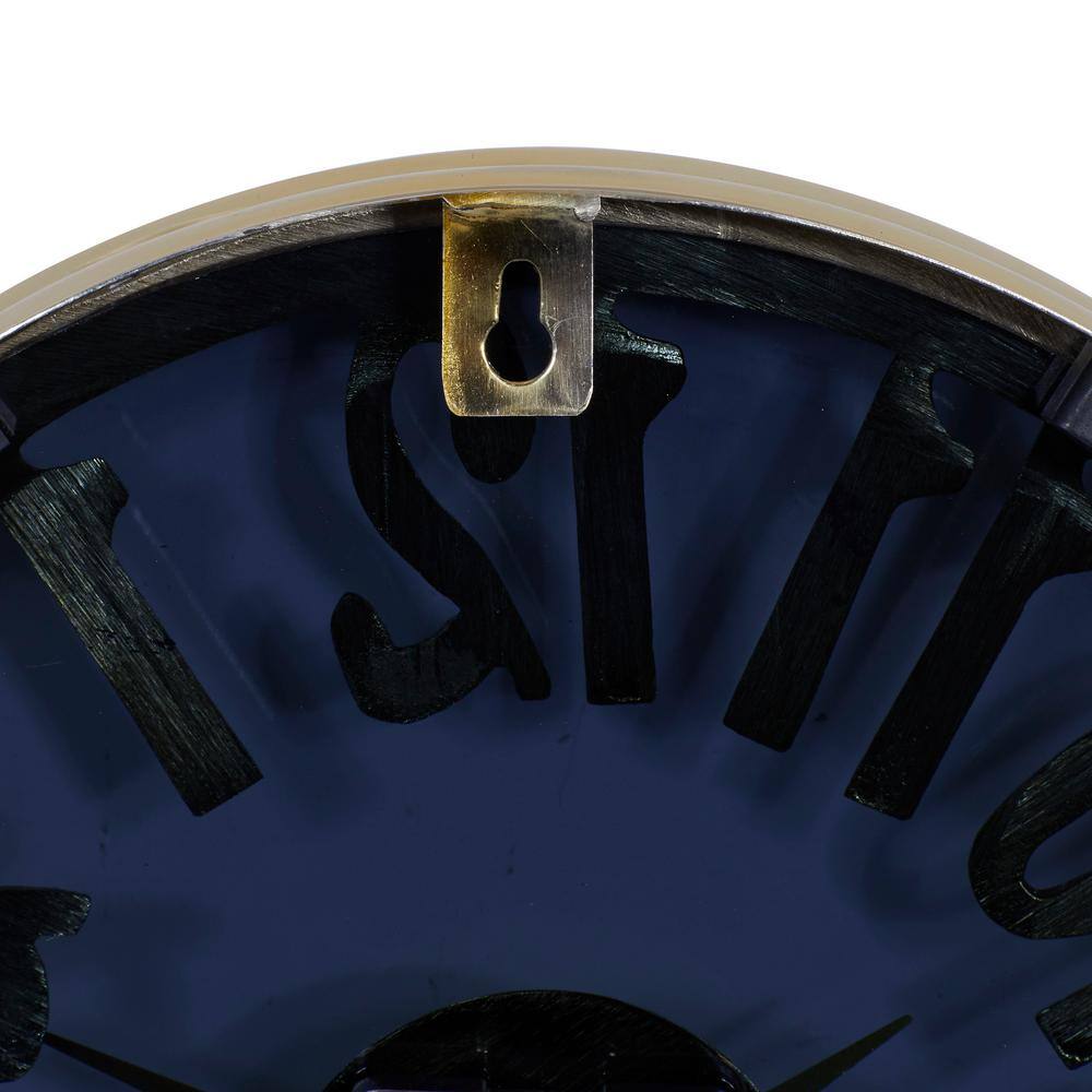 12" Blue and Gold Aluminum Round Wall Clock