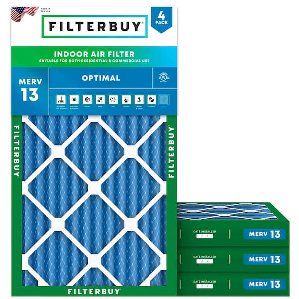 14 in. x 30 in. x 2 in. MERV 13 (FPR 10) Health Defense Pleated HVAC AC Furnace Air Filters Replacement (4-Pack)