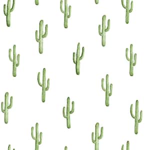 Peron Green Cactus Paper Strippable Wallpaper (Covers 56.4 sq. ft.)