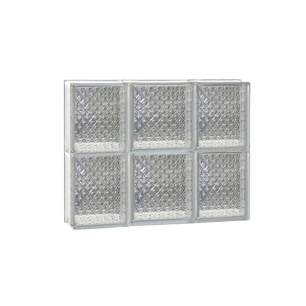 Clearly Secure 19.25 in. x 15.5 in. x 3.125 in. Frameless Diamond Pattern Non-Vented Glass Block Window